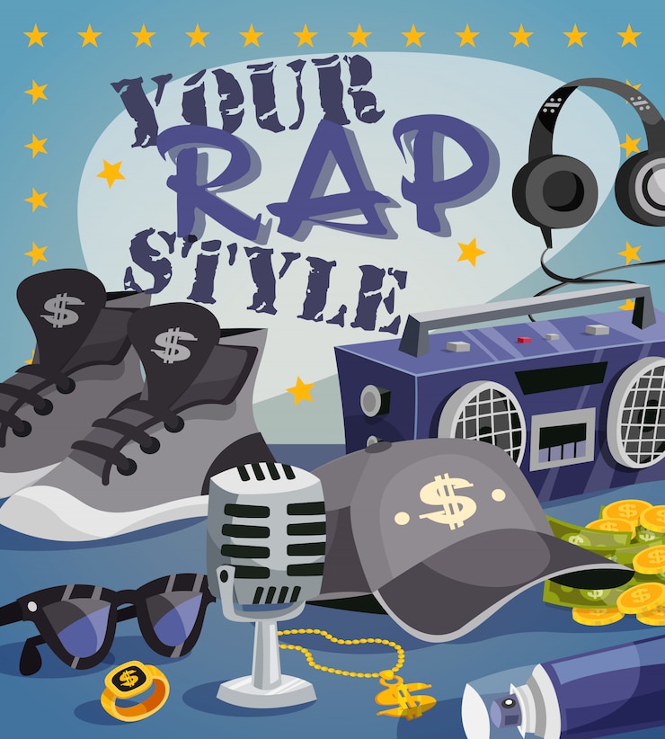 Vector gratuito concepto de la música rap