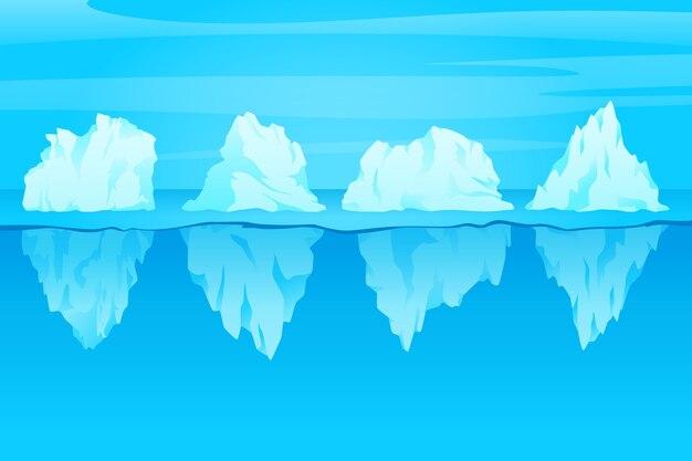 Concepto de naturaleza de colección de iceberg
