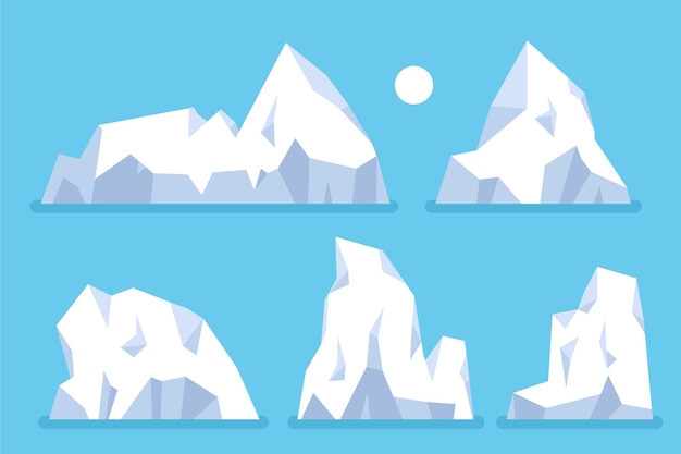 Concepto de naturaleza de colección de iceberg