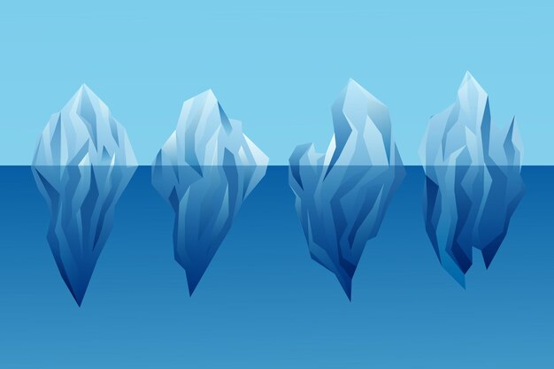 Concepto de naturaleza de colección de iceberg