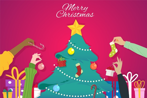 Concepto de navidad en diseño plano