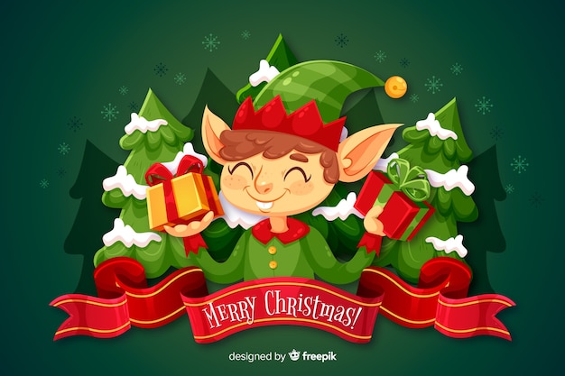 Concepto de navidad en diseño plano