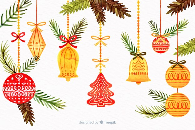 Concepto de Navidad con fondo acuarela