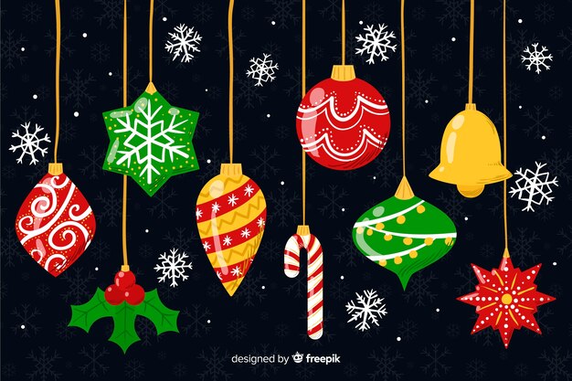 Concepto de Navidad con fondo dibujado a mano