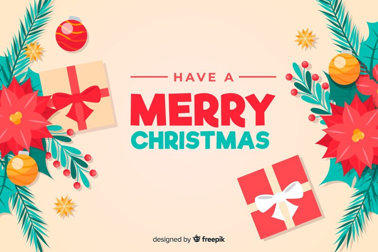 Vector gratuito concepto de navidad con fondo de diseño plano