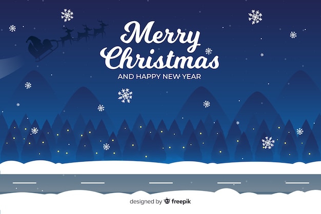 Concepto de Navidad con fondo de diseño plano