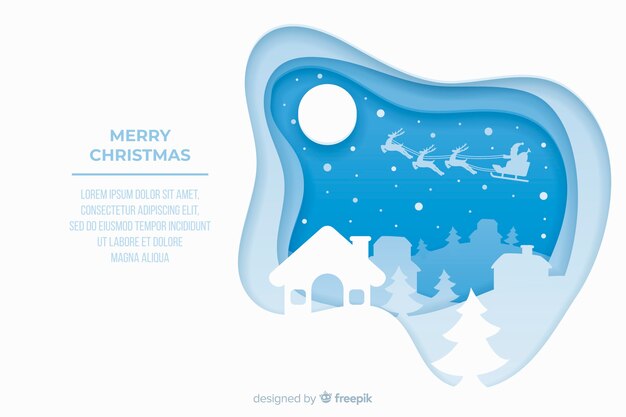 Concepto de Navidad con fondo de estilo de papel