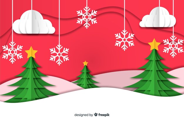 Concepto de Navidad con fondo de estilo de papel