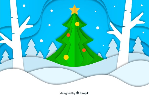Concepto de Navidad con fondo de estilo de papel