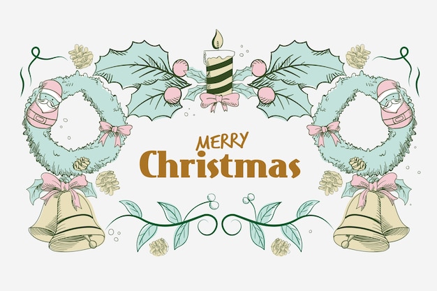 Vector gratuito concepto de navidad con fondo vintage