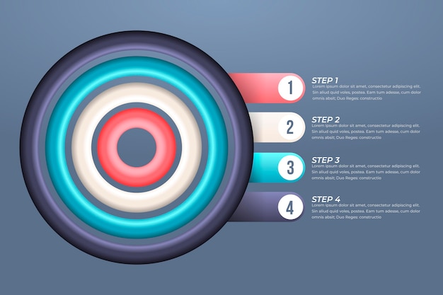 Concepto de negocio de infografía de objetivos