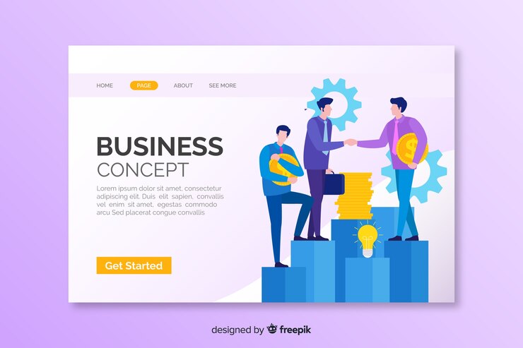 Vector gratuito concepto de negocio de página de aterrizaje