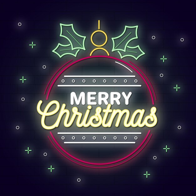 Concepto de neón feliz navidad
