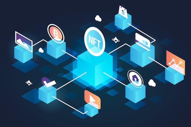 Concepto nft de estilo degradado