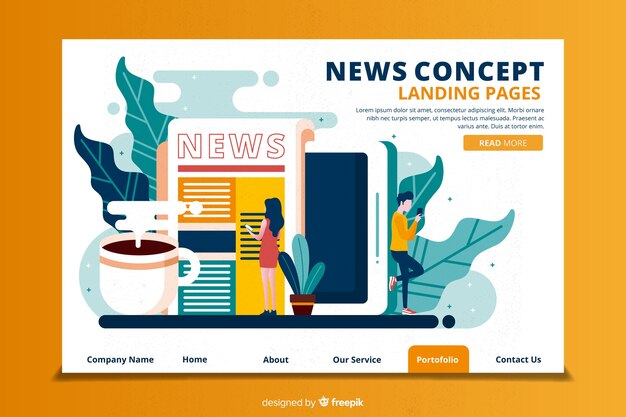 Concepto de noticias para landing page