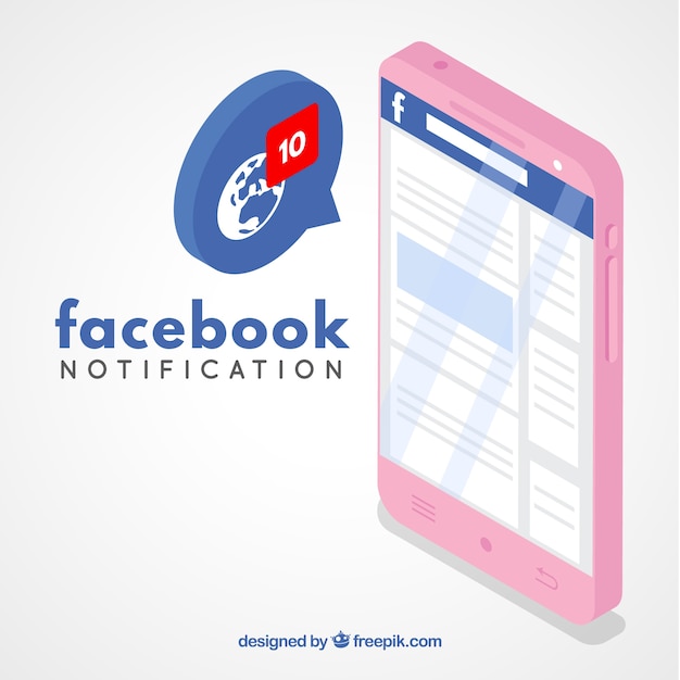 Vector gratuito concepto de notificación de facebook