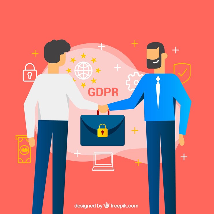 Vector gratuito concepto de la nueva rgpd con diseño plano