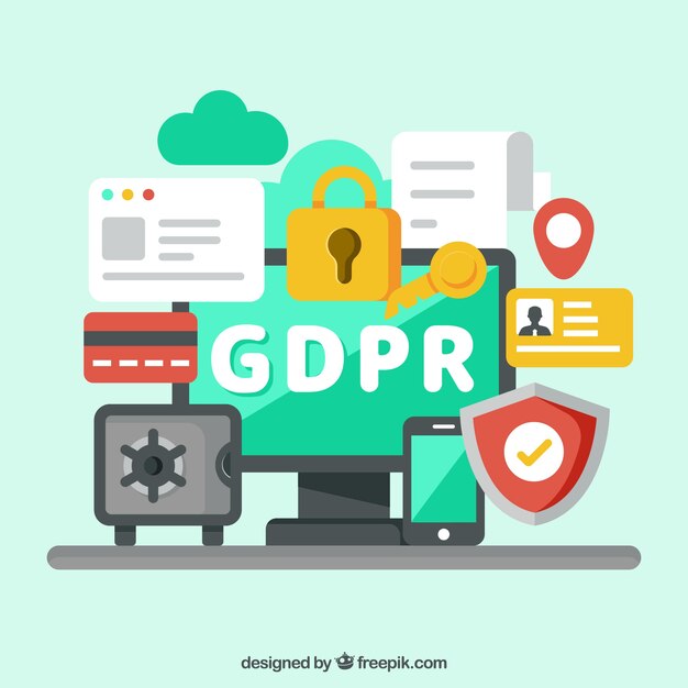 Concepto del nuevo rgpd con diseño plano