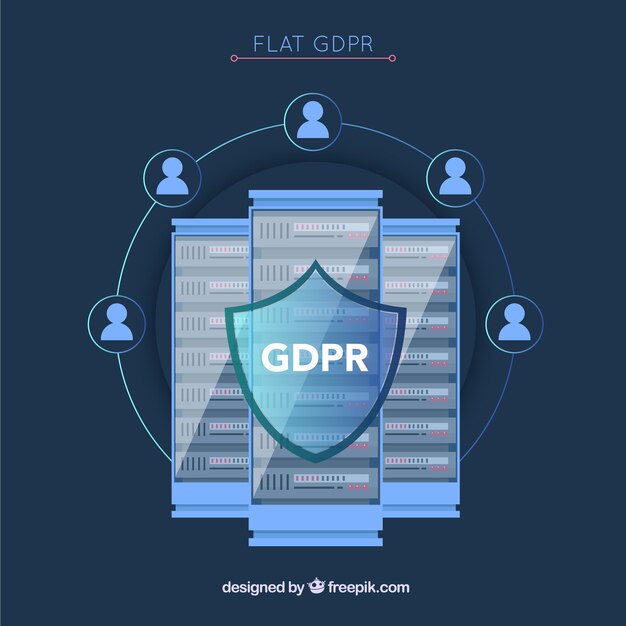 Concepto del nuevo rgpd con diseño plano