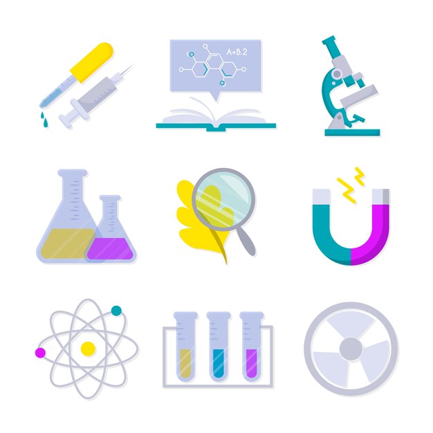 Concepto de objetos de laboratorio de ciencias