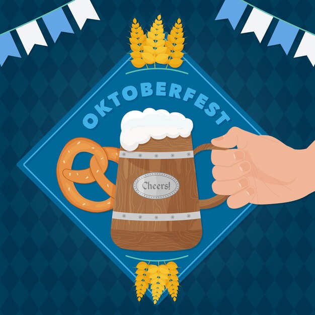 Concepto de oktoberfest dibujado a mano