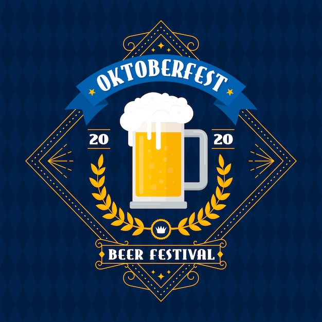 Vector gratuito concepto de oktoberfest de diseño plano