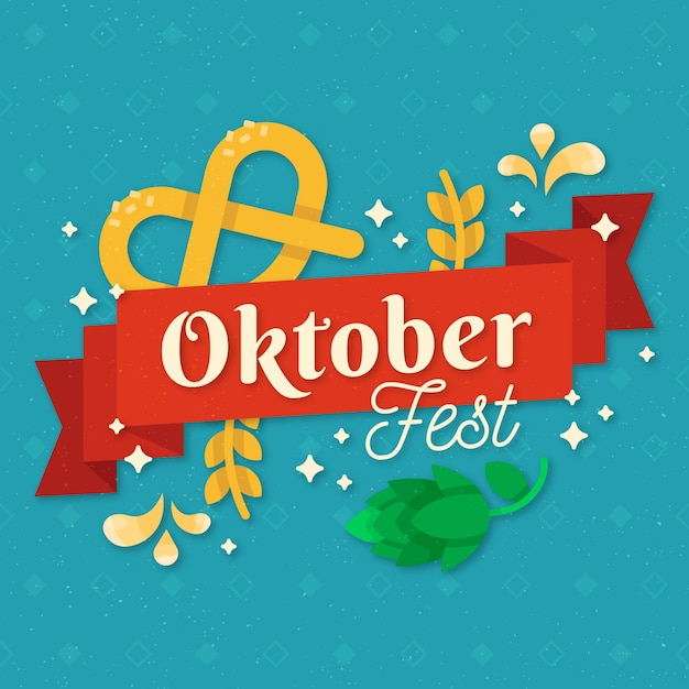 Concepto de oktoberfest de diseño plano