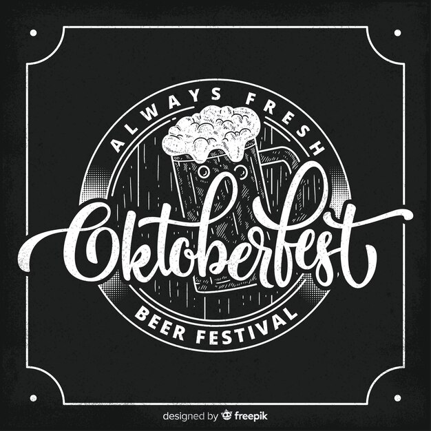 Concepto de Oktoberfest con fondo de pizarra
