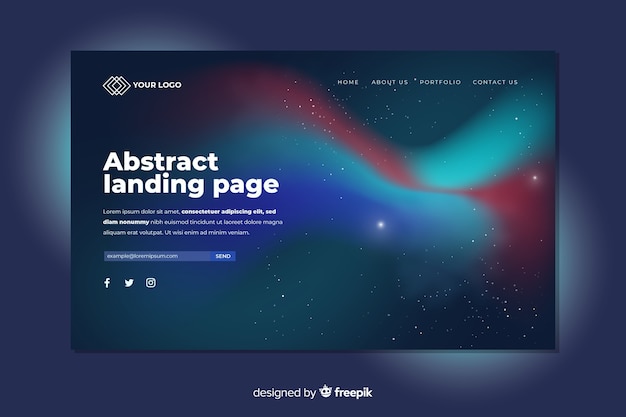 Vector gratuito concepto de página de aterrizaje con luces del norte