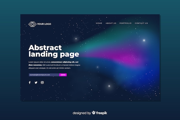 Vector gratuito concepto de página de aterrizaje con luces del norte