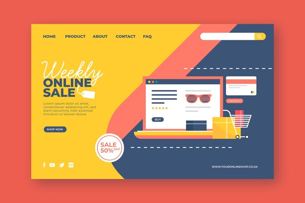 Concepto de página de destino de compras en línea