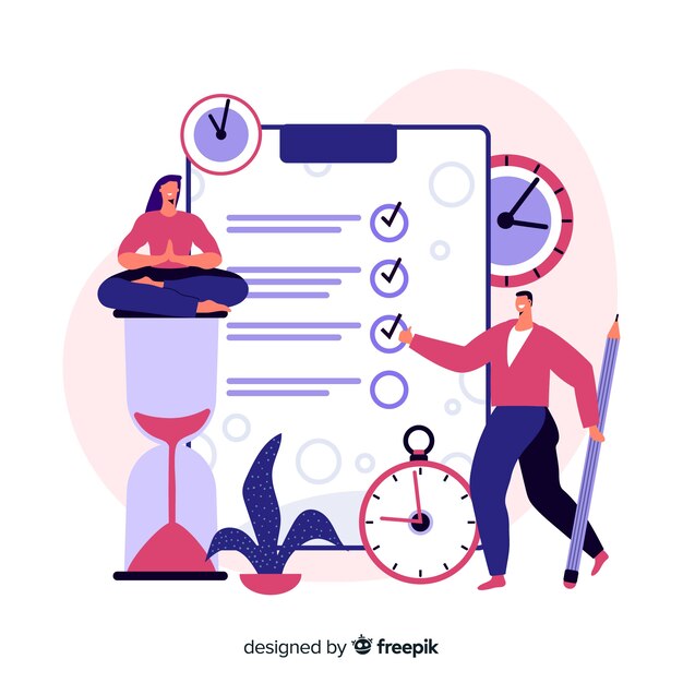 Concepto de página de destino de gestión del tiempo