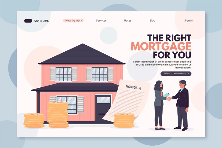 Vector gratuito concepto de página de destino de hipotecas