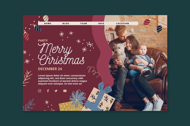 Concepto de página de destino de Navidad