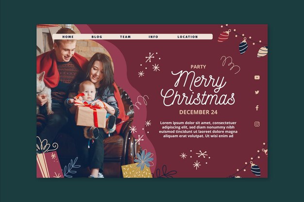 Concepto de página de destino de Navidad
