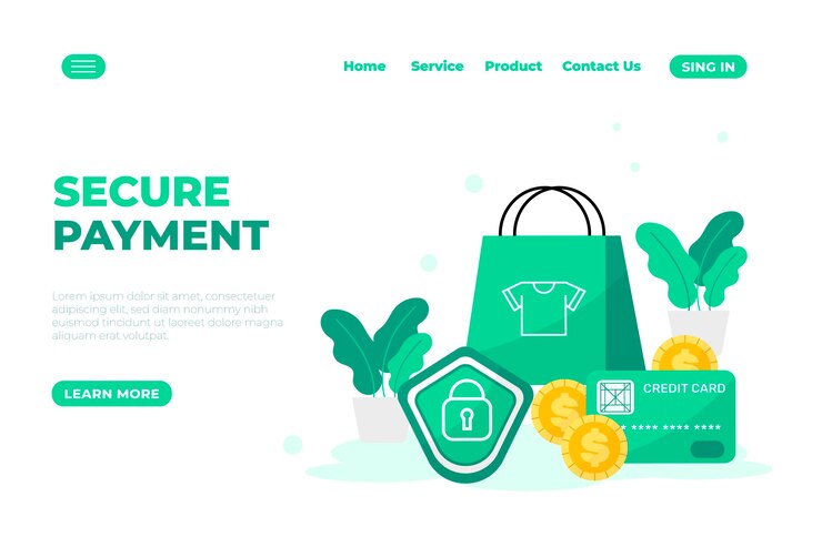 Vector gratuito concepto de página de destino de pago seguro
