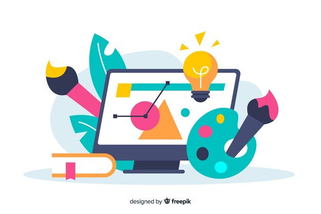 Concepto de página de destino del proceso de diseño