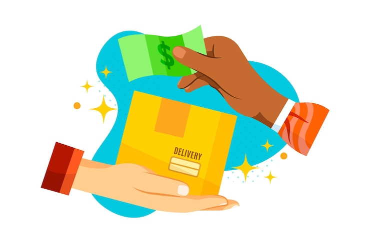 Vector gratuito concepto de pago contra reembolso