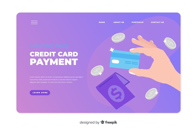 Vector gratuito concepto de pago con tarjeta de crédito para la página de inicio