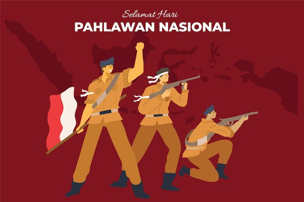 Concepto de pahlawan de diseño plano