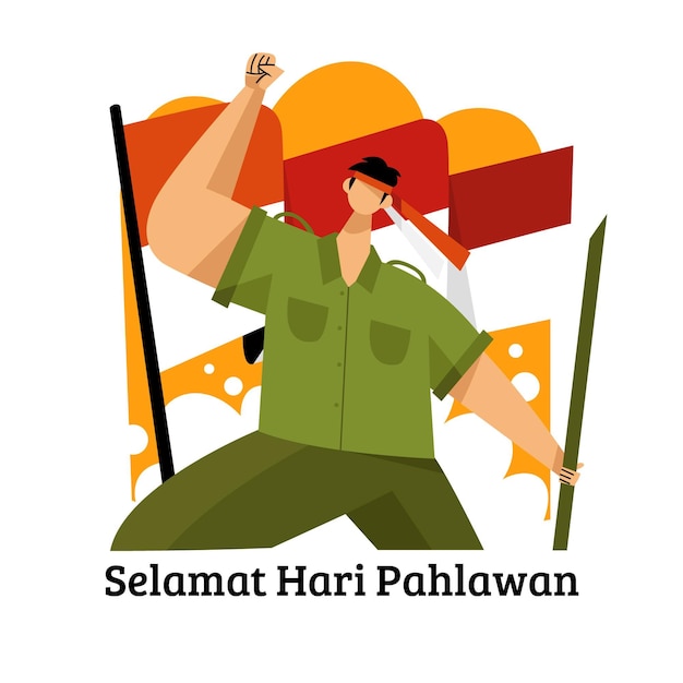 Vector gratuito concepto de pahlawan de diseño plano