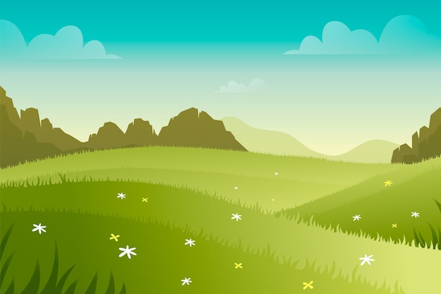 Vector gratuito concepto de paisaje de primavera gradiente