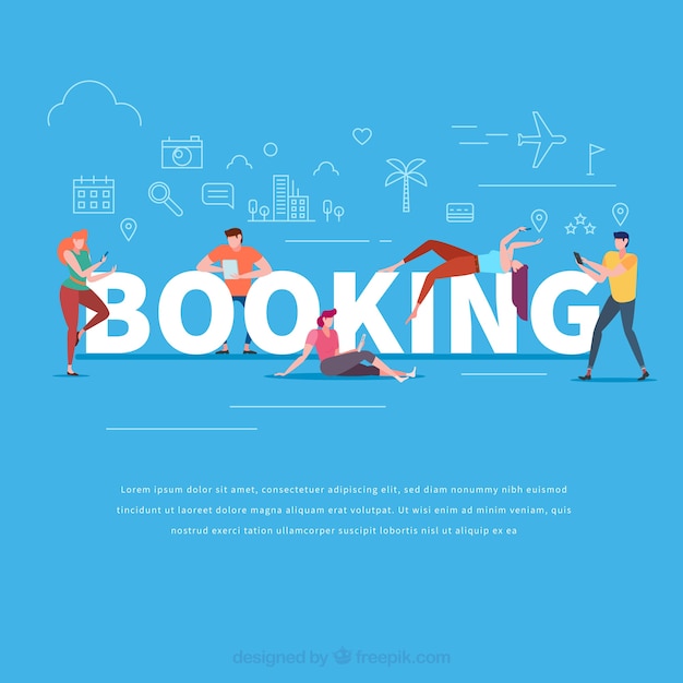 Concepto de palabra booking