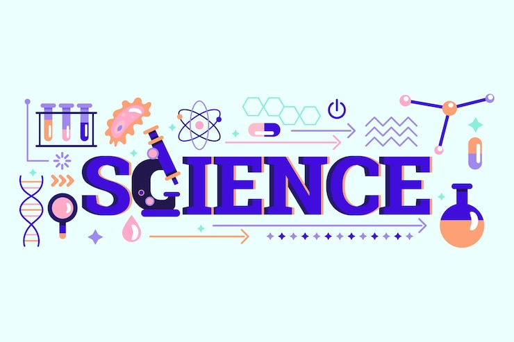 Vector gratuito concepto de palabra de ciencia con elementos