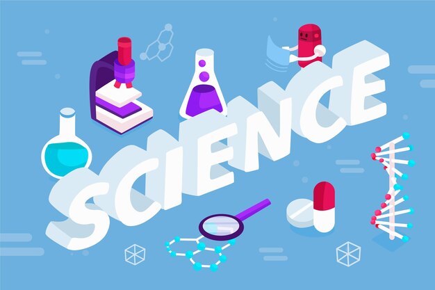 Concepto de palabra de ciencia en isométrica