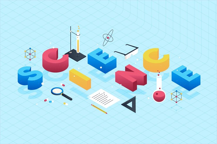 Vector gratuito concepto de palabra de ciencia en isométrica