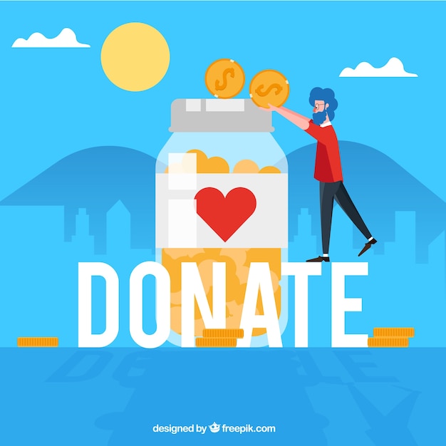 Concepto de palabra donate