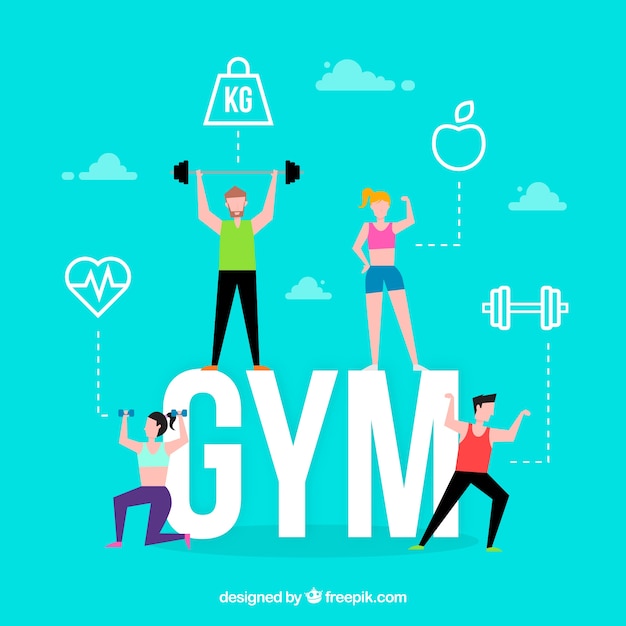 Vector gratuito concepto de palabra gym