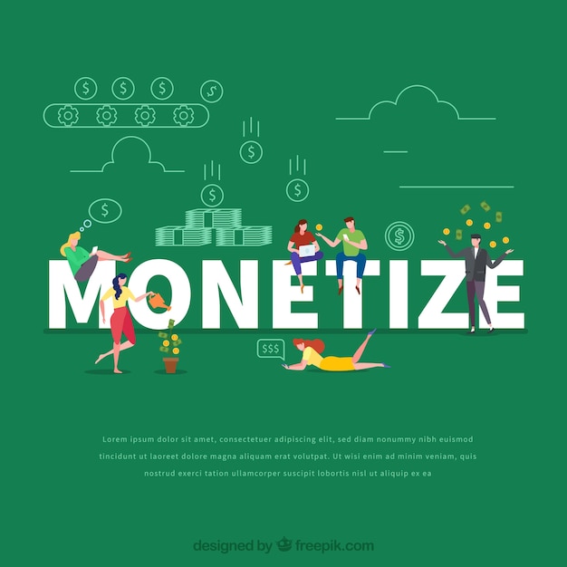 Concepto de palabra monetize