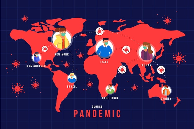 Vector gratuito concepto de pandemia de coronavirus